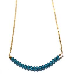 Sea green swarovski crystal beads on a gold filled chain