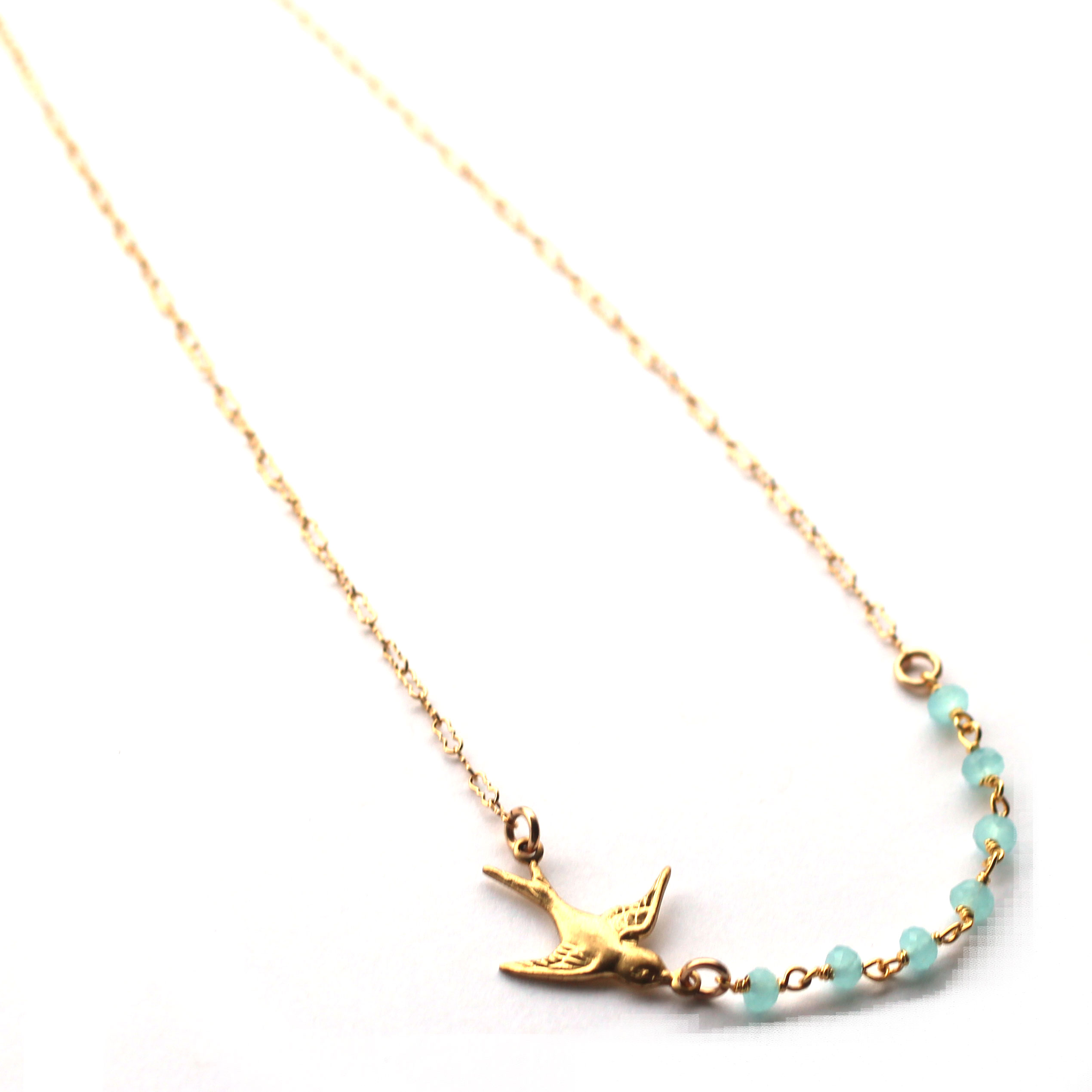 bird-charm-blue-bead-necklace-handmade