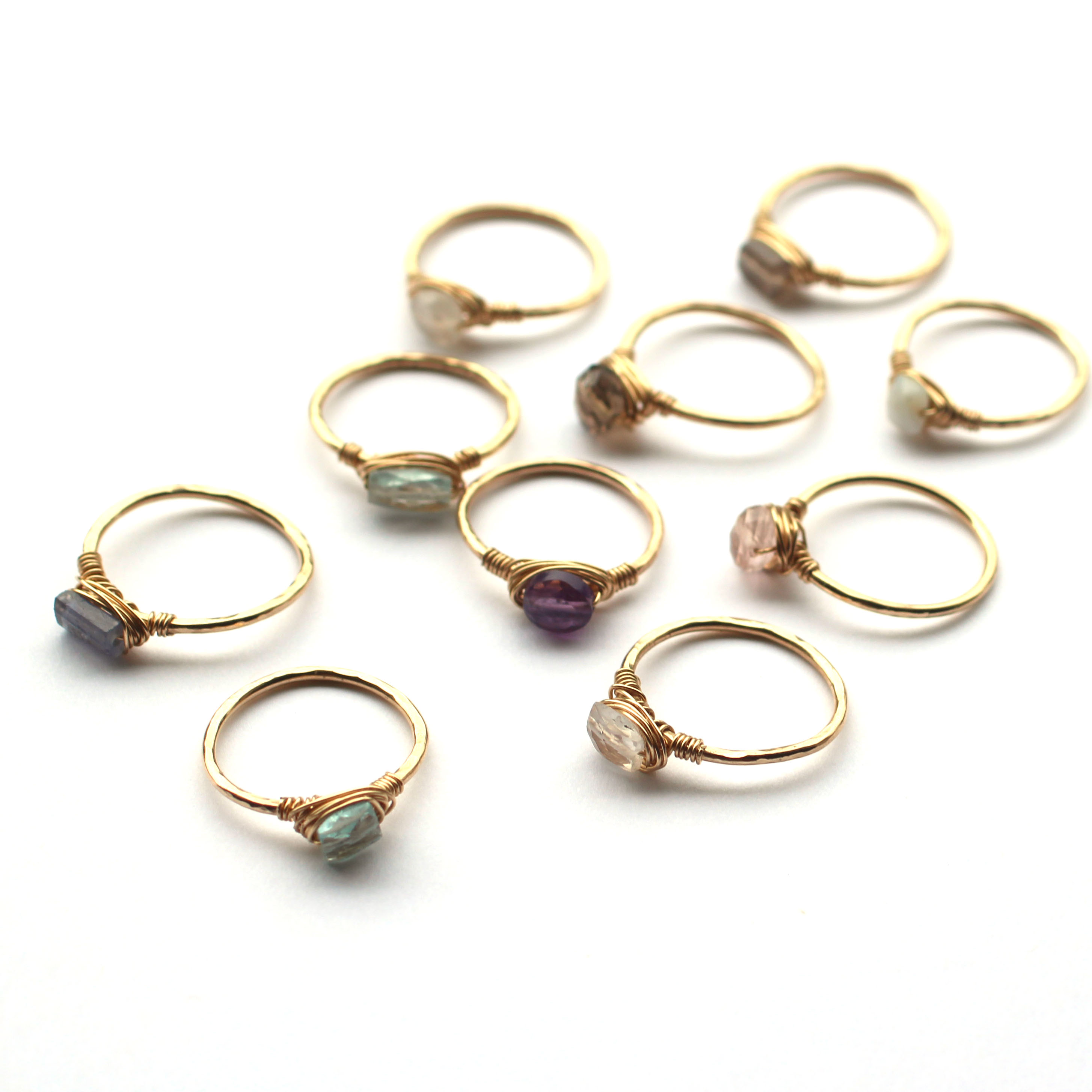 Handmade gemstone rings